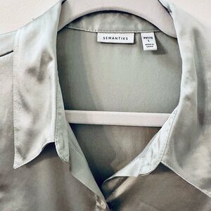 Baby blue silk shirt